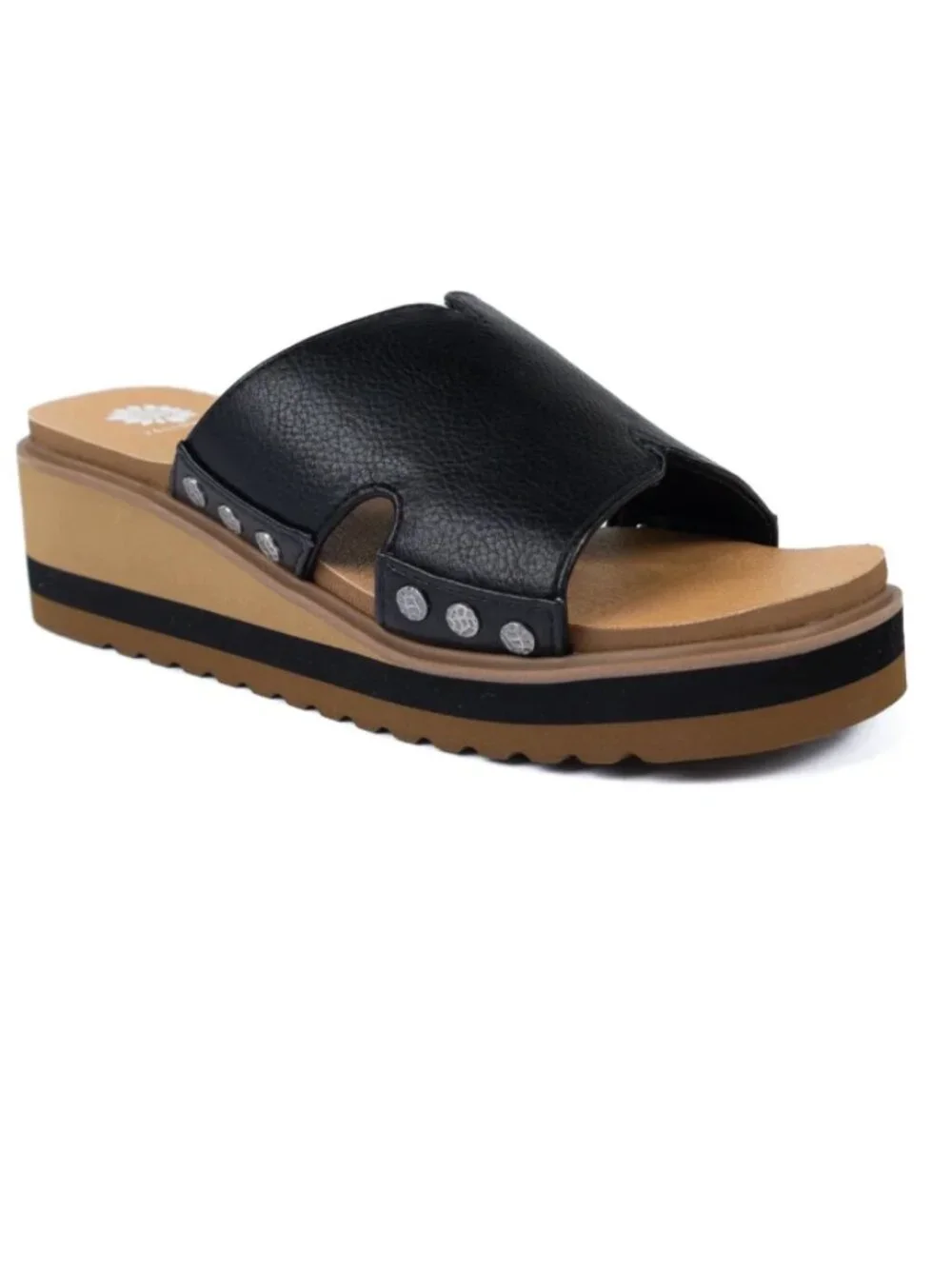 NEW Alameda Black Wedge Sandal by Yellow Box Size 9 M Women's